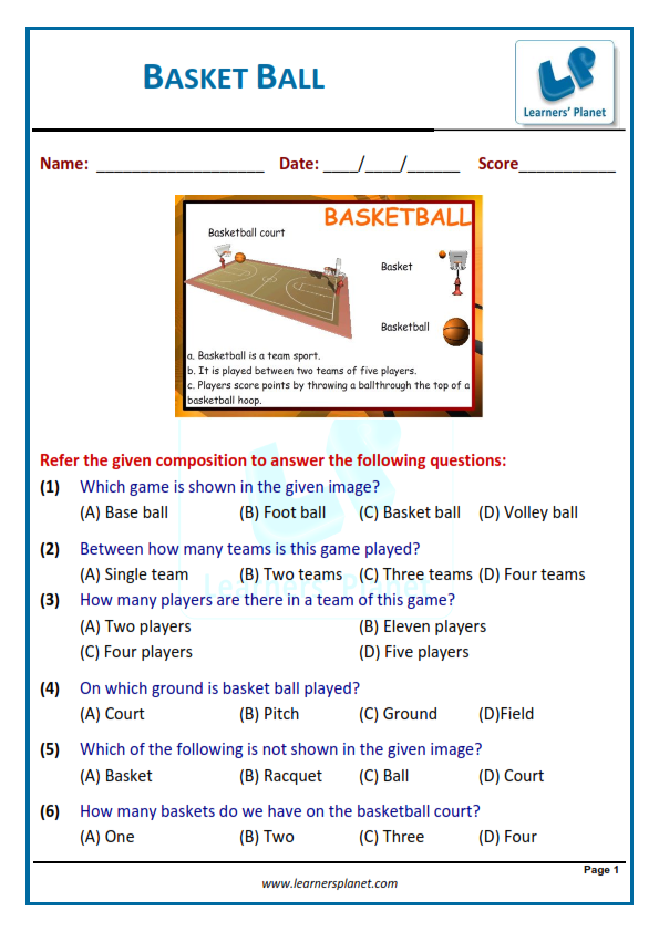Reading comprehensions worksheets MCQs